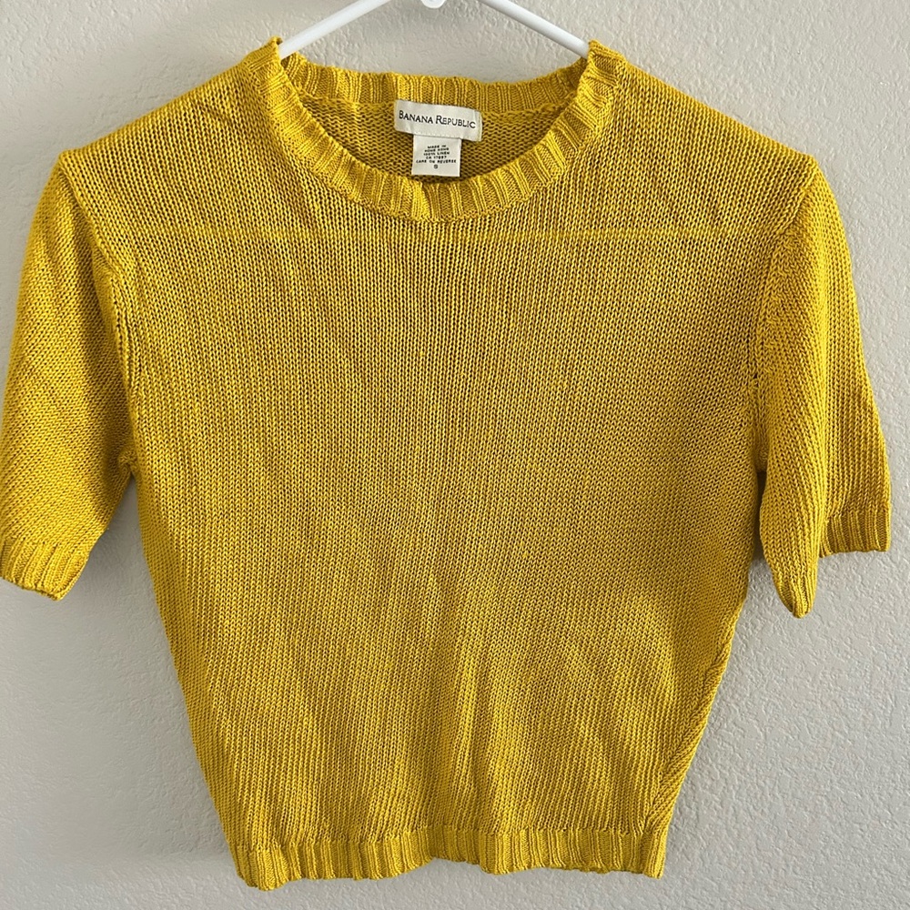 Banana Republic Vibrant Yellow Knit Top